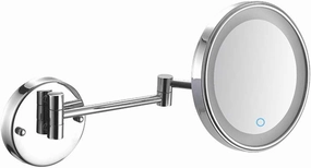 8-Inch Wall Mounted Makeup Mirror, Single-Sided, 360 Degree Swivel, Hardwired, Extendable Arm, Round, for Bathroom(Silver,10x)