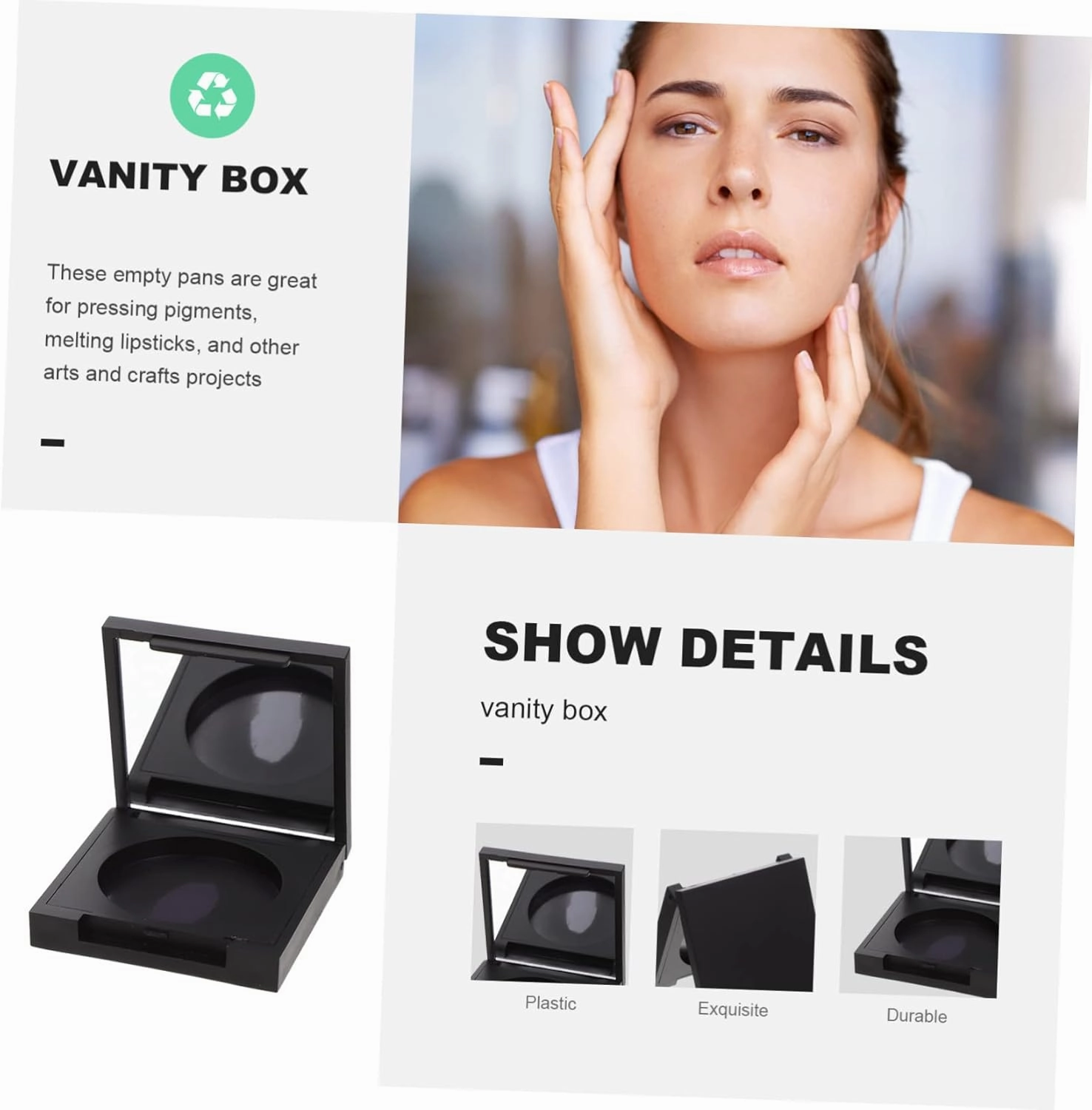 8 Pcs Blush Box Eyeshadow Box Refillable Eyeshadow Travel Cosmetic Empty Eyeshadow Pan Clear Makeup Organizer Cosmetic Containers Blush Organizer Empty Highlighter Case Plastic