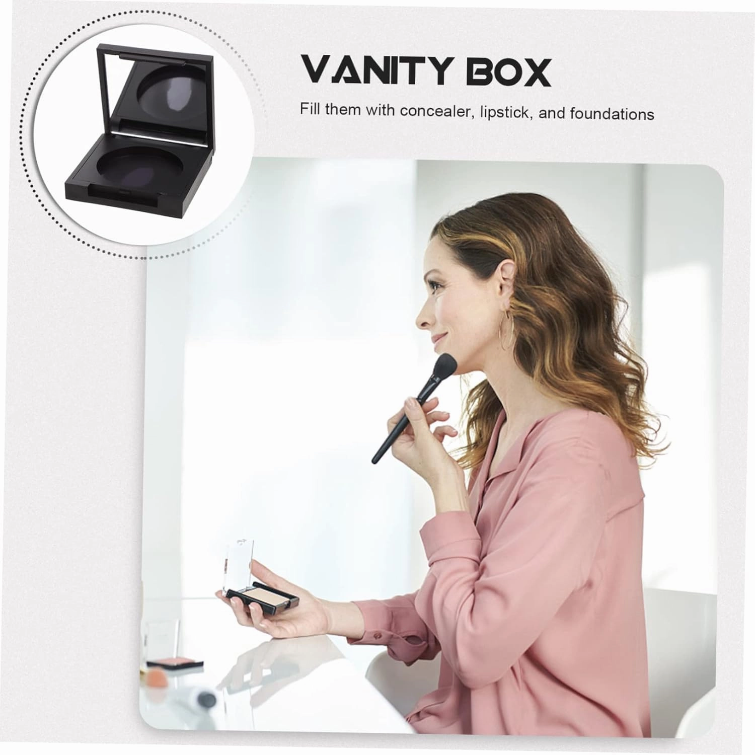 8 Pcs Blush Box Eyeshadow Box Refillable Eyeshadow Travel Cosmetic Empty Eyeshadow Pan Clear Makeup Organizer Cosmetic Containers Blush Organizer Empty Highlighter Case Plastic