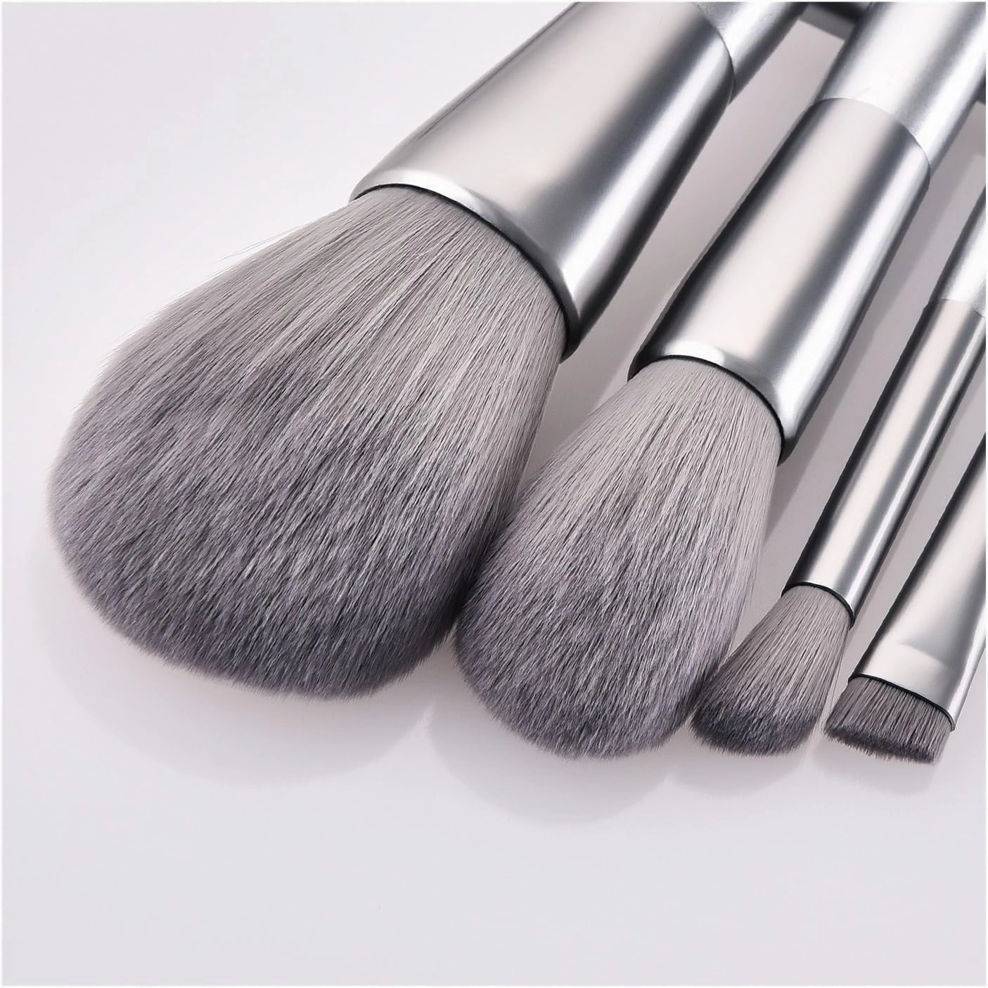 8 Pieces 10 Pieces Silver Snow Makeup Brush Set Beginner Powder Brush Eye Shadow Beauty Brush Tool Set(10 Pieces)
