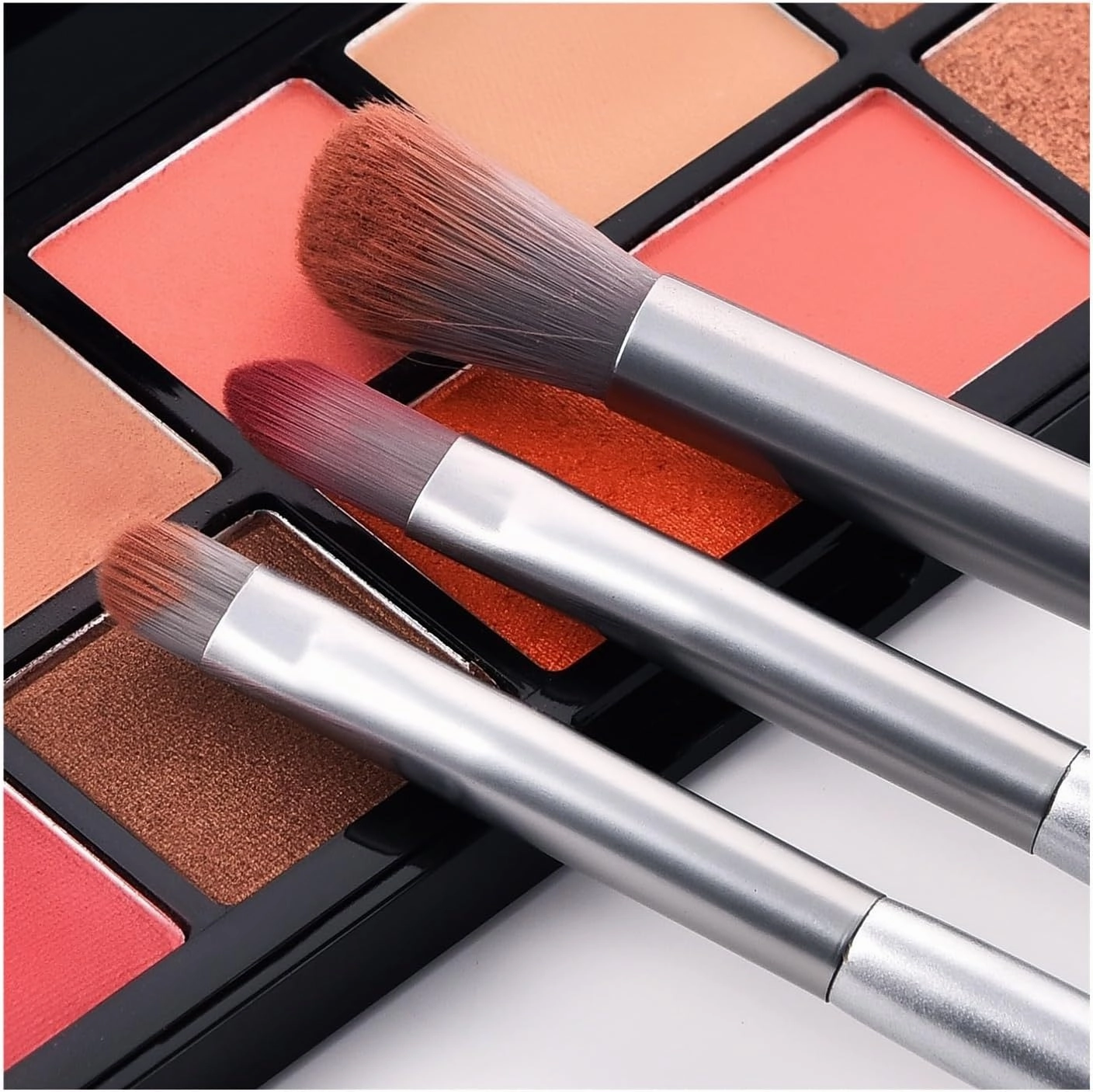 8 Pieces 10 Pieces Silver Snow Makeup Brush Set Beginner Powder Brush Eye Shadow Beauty Brush Tool Set(10 Pieces)