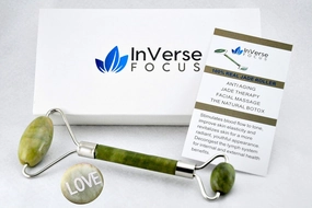 #1 BEST JADE FACE ROLLER - InVerse Focus AUTHENTIC Jade Facial Roller - GREAT FACE MASSAGE. BEST GIFT ITEM.