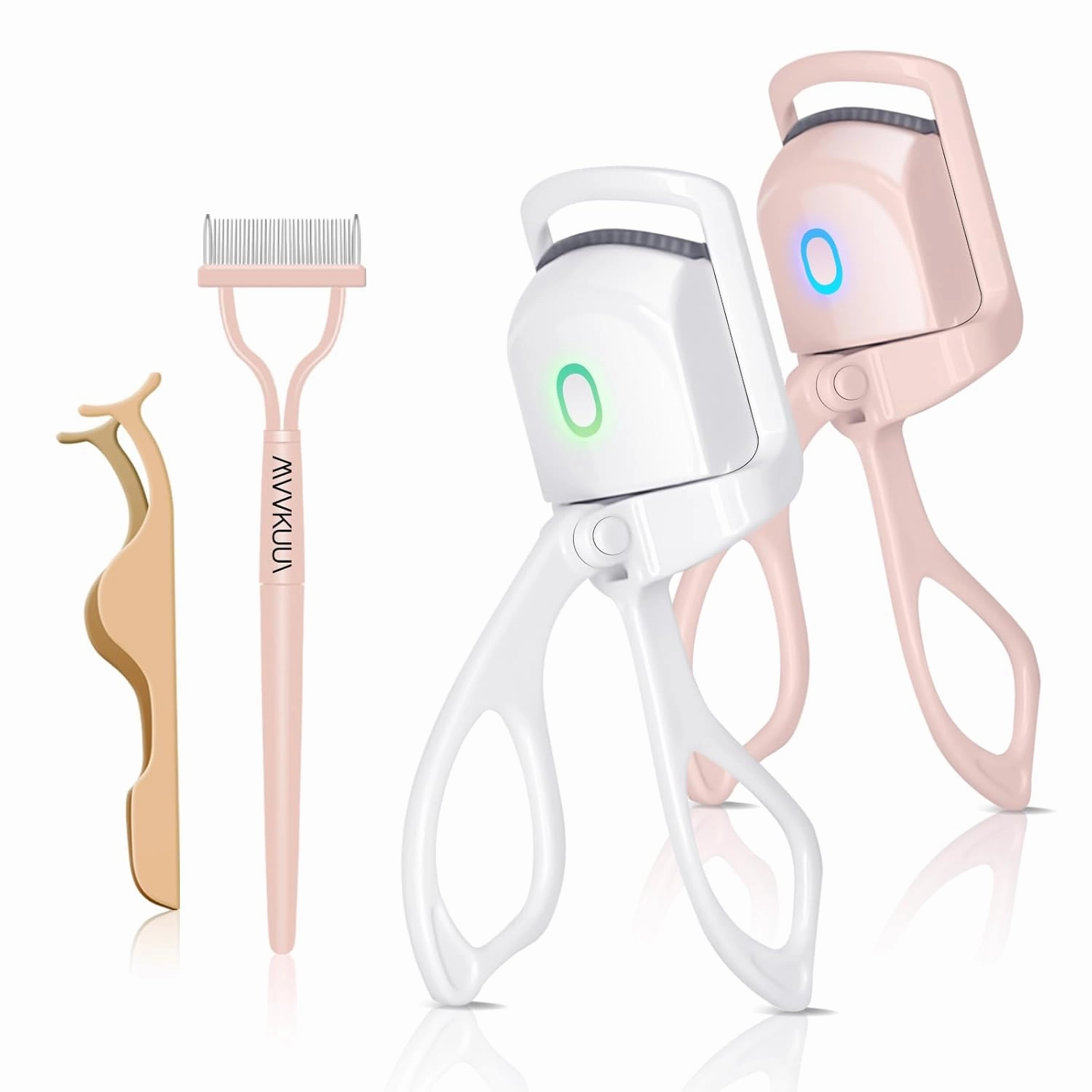 [2 2pack] Heated Eyelash Curler, with Sensing Heating Silicone Pad, Quick Natural Curling for Long Lasting, 2Heating Modes, Rechargeable Portable Electric Eyelash Curler