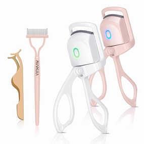 [2 2pack] Heated Eyelash Curler, with Sensing Heating Silicone Pad, Quick Natural Curling for Long Lasting, 2Heating Modes, Rechargeable Portable Electric Eyelash Curler