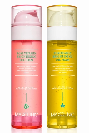 [K-Beauty] Rose Vitamin   Puriteatoc Oil Foam Gift Set | Daily Face Wash Oil Based Cleanser to Foam | Korean Skin Care Oil Cleanser for Dry Sensitive Skin | Face Cleanser Bundle