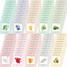 [ Nature Skin ] 100 Combo Pack Face Sheet Mask, Nude Sheet with Release Paper, Premium Quality Korean Facial Sheet Mask (10 x 10 Types