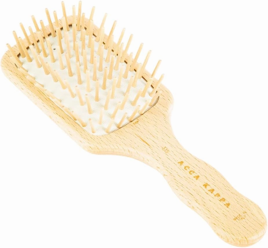 Acca Kappa Small Rectangular Pneumatic Travel Brush with Rounded Wooden Pins - 1pcs