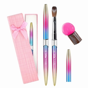 Acrylic Nail Brush - 100% Kolinsky Sable Hair Brush for Acrylic Application - Professional Salon-Grade Tools with Box for Nail Art, Extensions & 3D Carving (Gradient, #10)