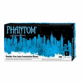 Adenna PHM916 Phantom 6 Mil Powder-Free Latex Gloves, Medical Grade, Black, Large, Box of 100
