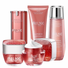 AILKE Brightening Skin Care Set, Reduce Dark Spots, Moisturizing, Clean Skin With Vitamin C, Sodium Hyaluronate, Rose Oil, Skin Radiant Kit For Women, Men