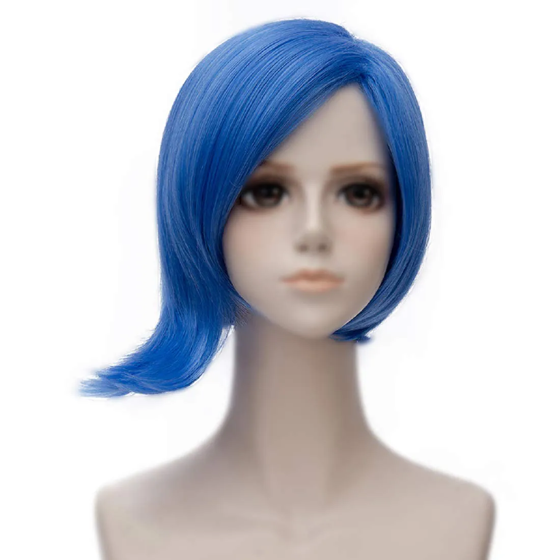 Alacos Blue Cosplay Wig Short for Men Women Anime Straight Costume Wigs for Halloween Party Costume Wig Cap