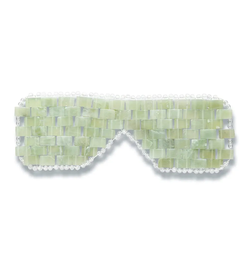Alana Mitchell Jade Eye Mask – Weighted Eye Mask to Eliminate Wrinkles, Puffiness, & Irritation – Headache and Migraine Relief Mask - 100% Real Jade Stone Beads for Hot & Cold Anti Aging Therapy