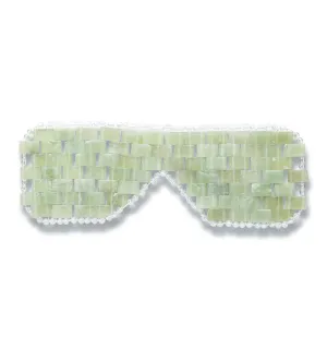 Alana Mitchell Jade Eye Mask – Weighted Eye Mask to Eliminate Wrinkles, Puffiness, & Irritation – Headache and Migraine Relief Mask - 100% Real Jade Stone Beads for Hot & Cold Anti Aging Therapy