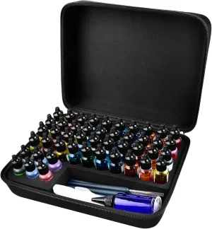 Alcohol Ink Storage Organizer Case Container for 46 Bottles of 0.5 Ounce Alcohol Ink Supplies Sets & Epoxy Paint Color Dye. Paint Holder for Stickles Glitter Glue Glossy Accents Reinkers (Box Only)