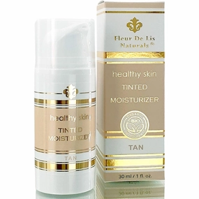 All Natural Tinted Moisturizer - Unscented Liquid Foundation, Fragrance-Free Organic Makeup, Lightweight, Color Correcting, Pore Minimizing, Sensitive Skin, Vegan, Made in the USA - 1 oz (Tan)
