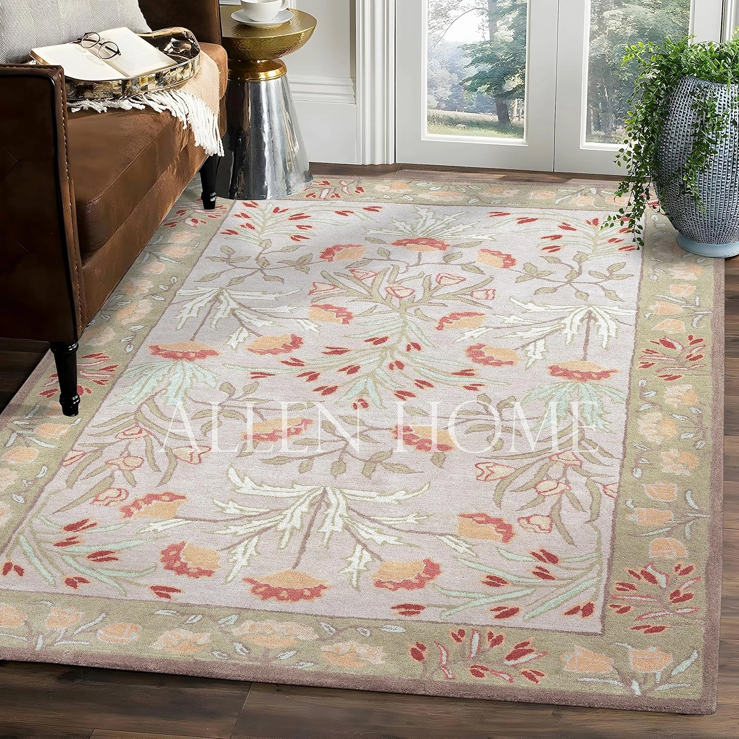 Allen Home Hand Crafted Wool Rugs | Area Carpets Suitable for Living Room, Bedroom, Dining Room | Traditional Rugs | Natural Latex Backing with 100% Cotton |2. 5’ x 9’ | Anny Multi