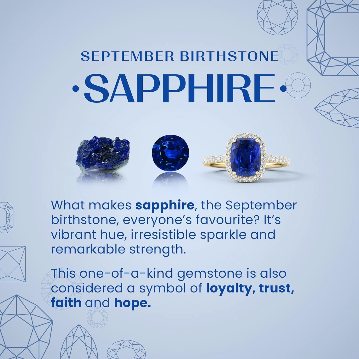 Angara Oval Solitaire Lab Grown Blue Sapphire Engagement Ring in Silver / 14K Solid Gold/Platinum | September Birthstone, Birthday, Anniversary, Wedding Jewelry Gift for Women