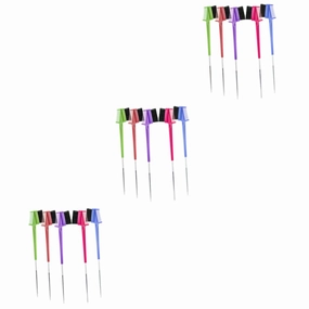 Angoily 15pcs Combs Brow Brushes Portable Steel Pin Hair Tools for Salon Home Use Makeup Supplies Random Color