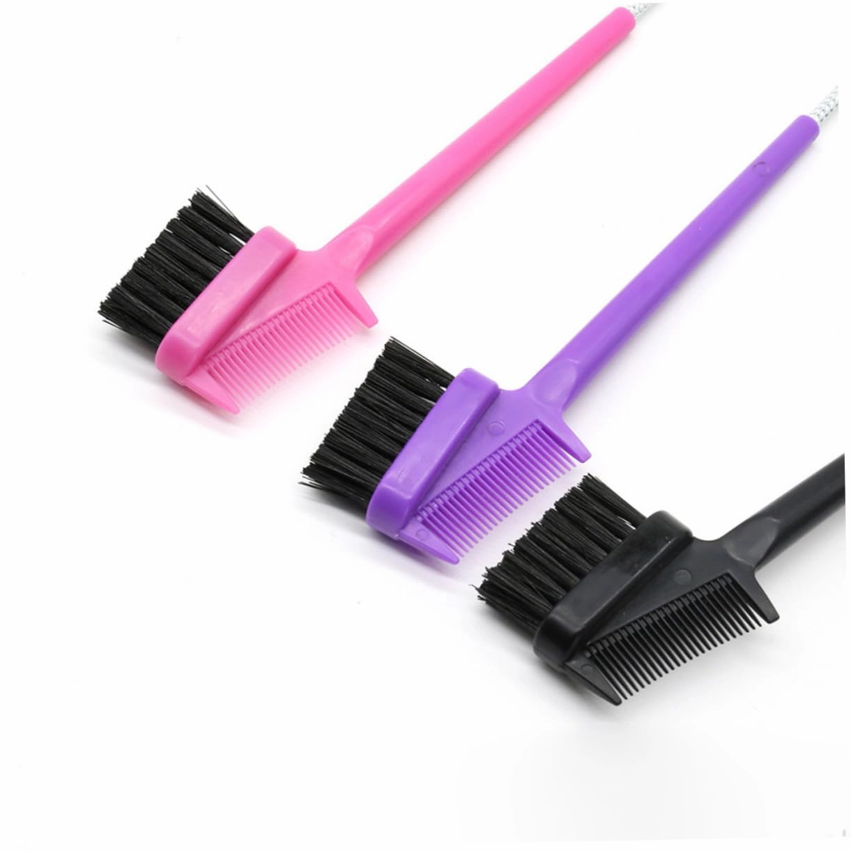 Angoily 15pcs Combs Brow Brushes Portable Steel Pin Hair Tools for Salon Home Use Makeup Supplies Random Color