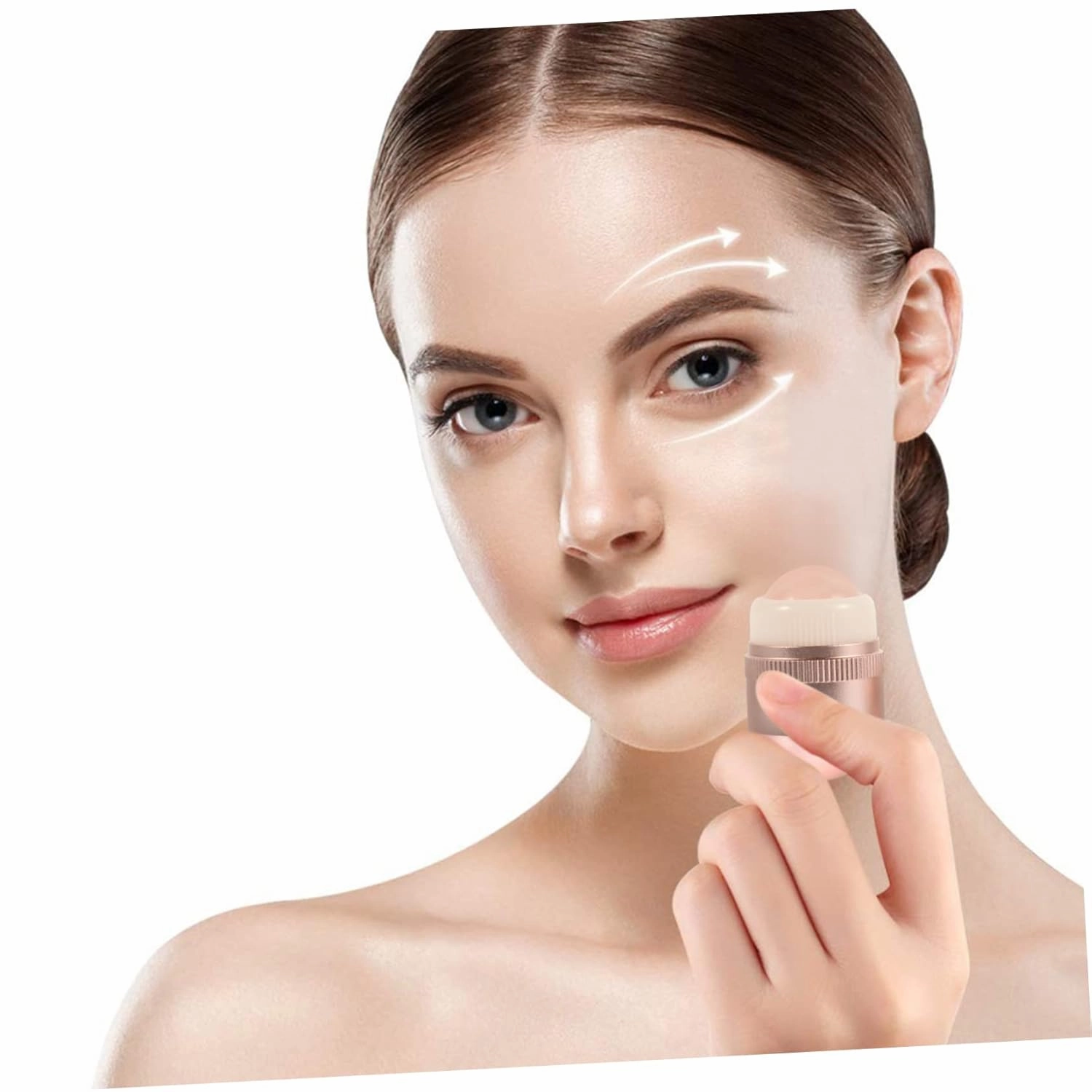 Angoily 1set Jade Roller Eye Massaging Facial for Skin Wrinkle Reduction and Improved Tone Volcanic for Relaxation and Circulation
