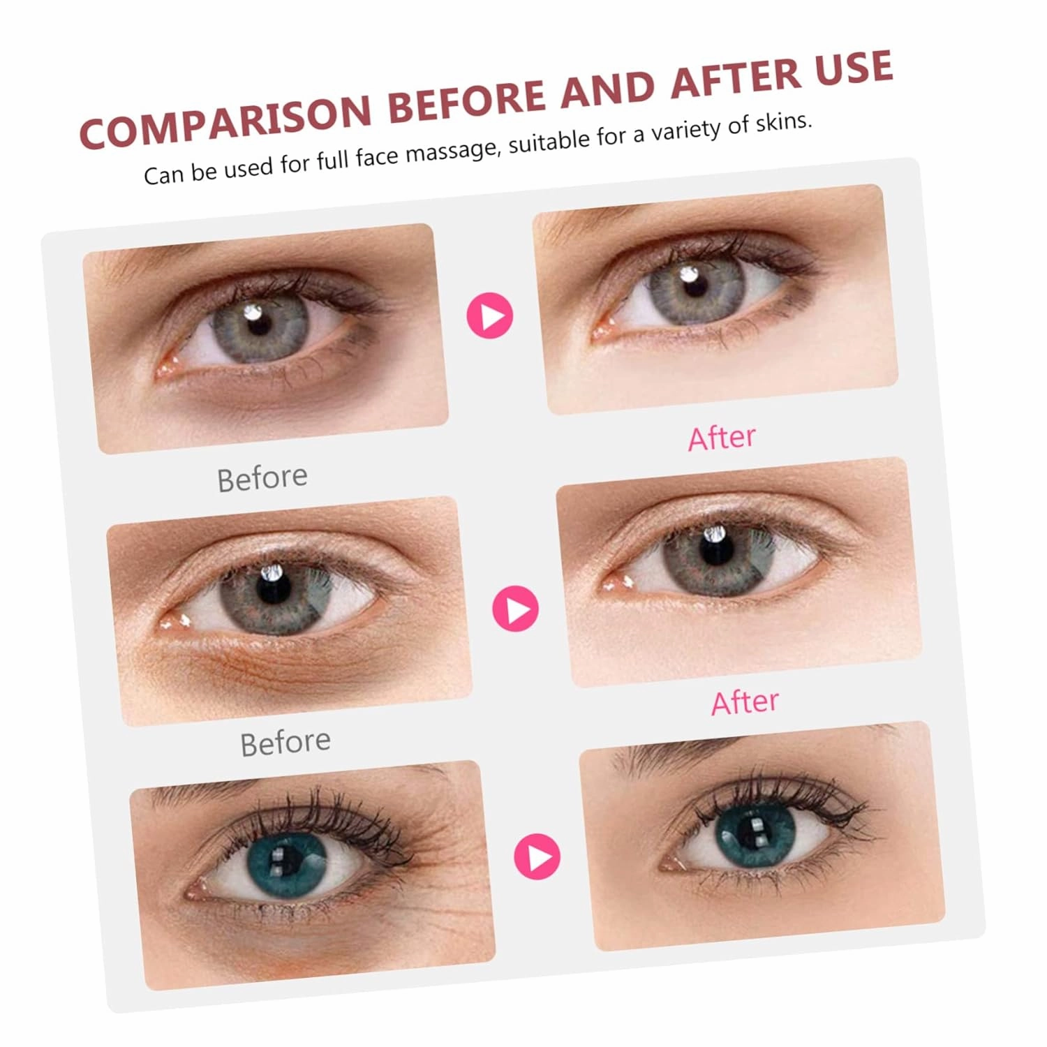Angoily 1set Jade Roller Eye Massaging Facial for Skin Wrinkle Reduction and Improved Tone Volcanic for Relaxation and Circulation