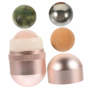 Angoily 1set Jade Roller Eye Massaging Facial for Skin Wrinkle Reduction and Improved Tone Volcanic for Relaxation and Circulation