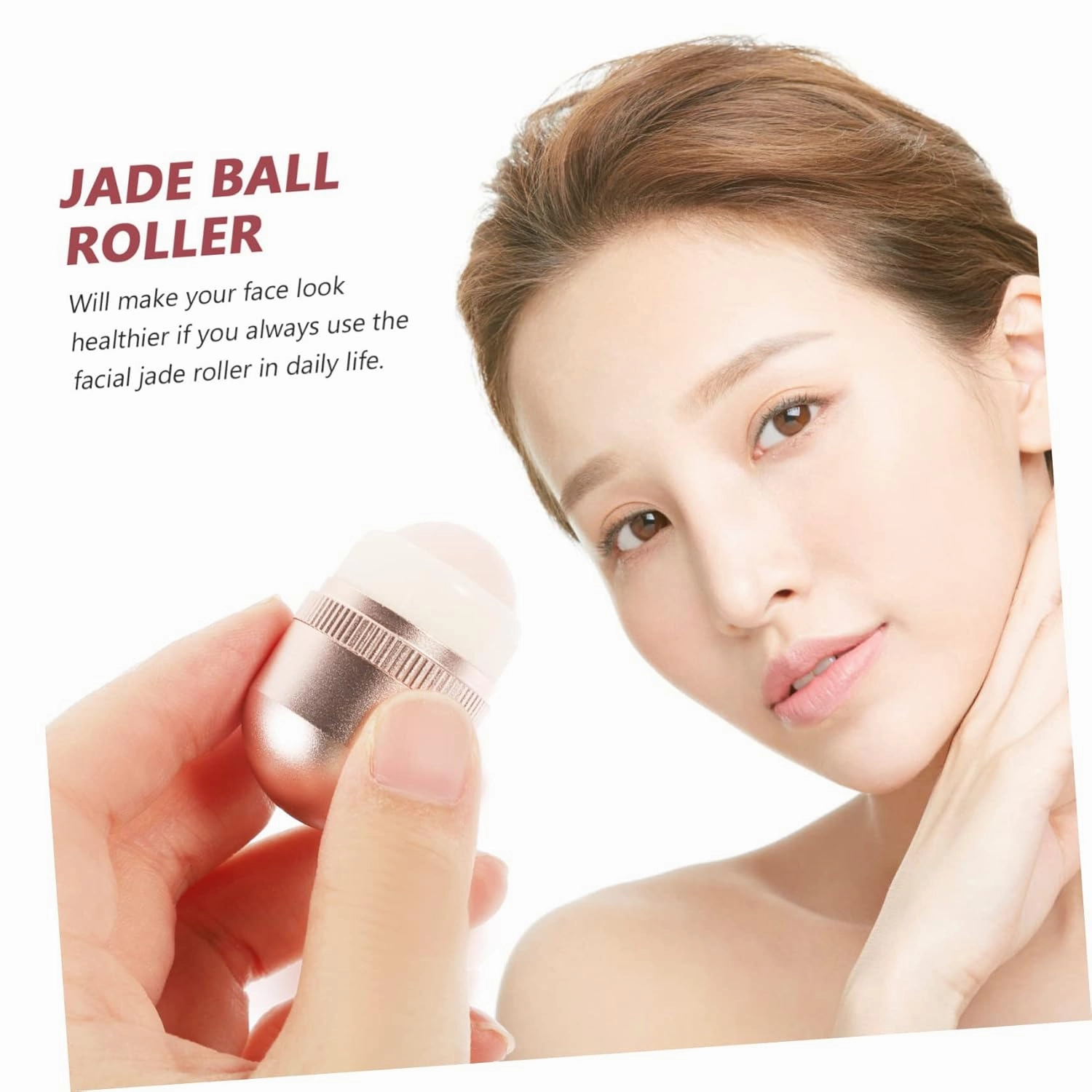 Angoily 1set Jade Roller Eye Massaging Facial for Skin Wrinkle Reduction and Improved Tone Volcanic for Relaxation and Circulation