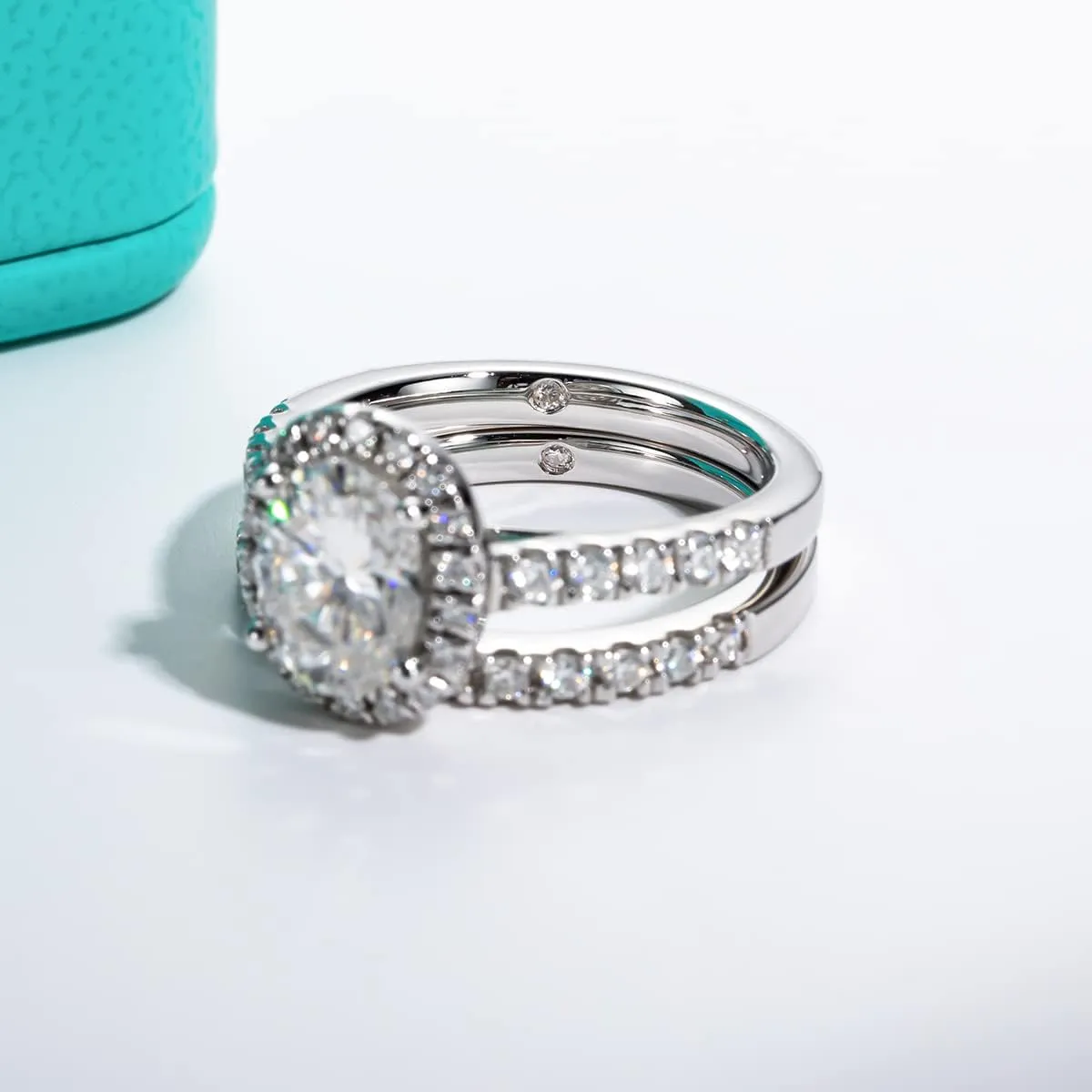 AnuClub Radiant/Oval Moissanite Engagement Ring Set, D Color VVS1, 925 Sterling Silver Promise Anniversary Ring for Women, Elegant Gift Packed