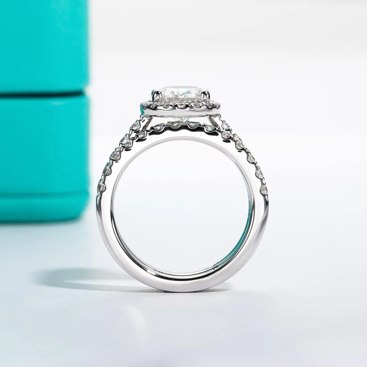 AnuClub Radiant/Oval Moissanite Engagement Ring Set, D Color VVS1, 925 Sterling Silver Promise Anniversary Ring for Women, Elegant Gift Packed