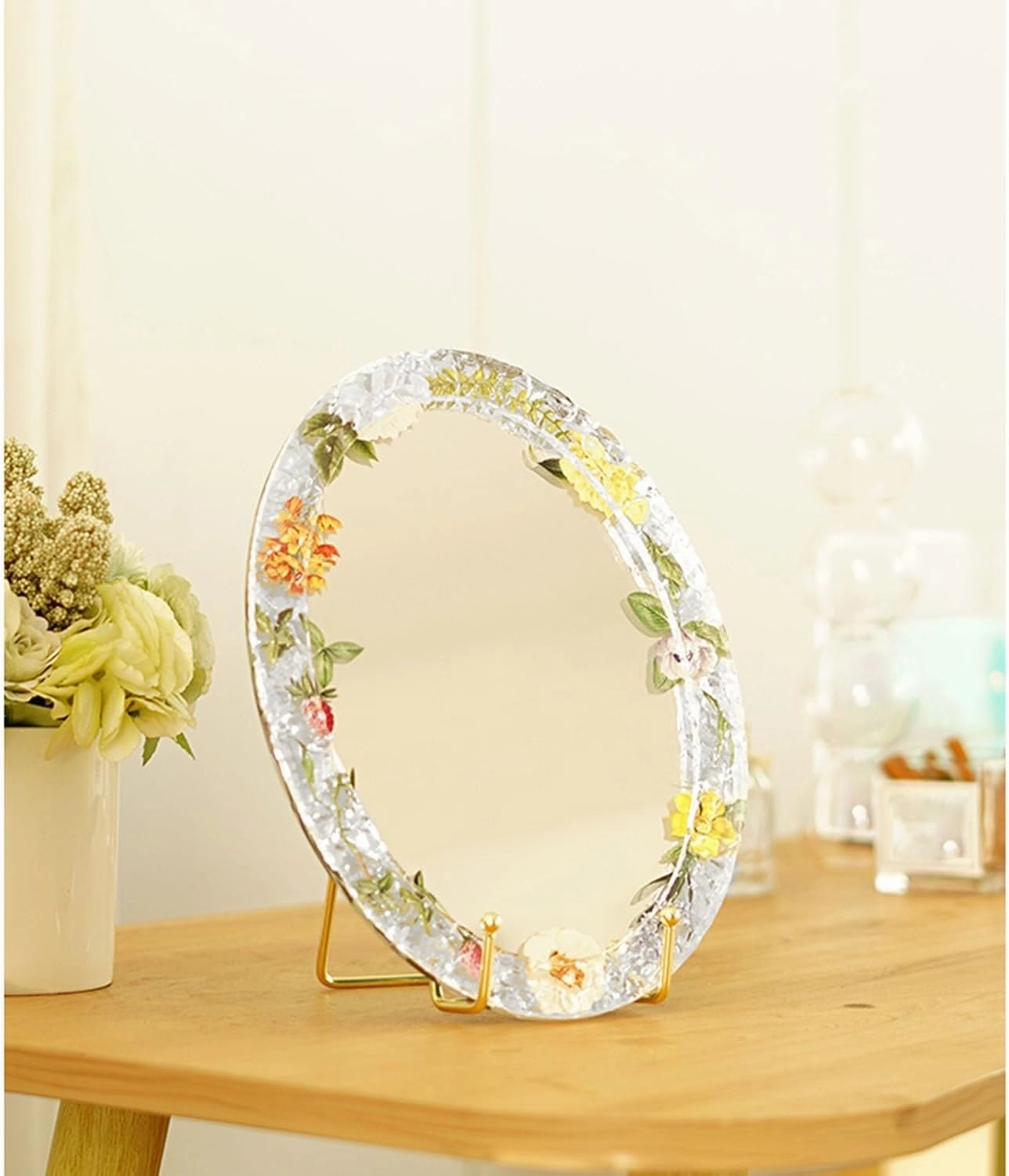 APLUSH Oval Beauty Mirror, Exquisite Makeup Mirror, Single Sided Vanity Mirror