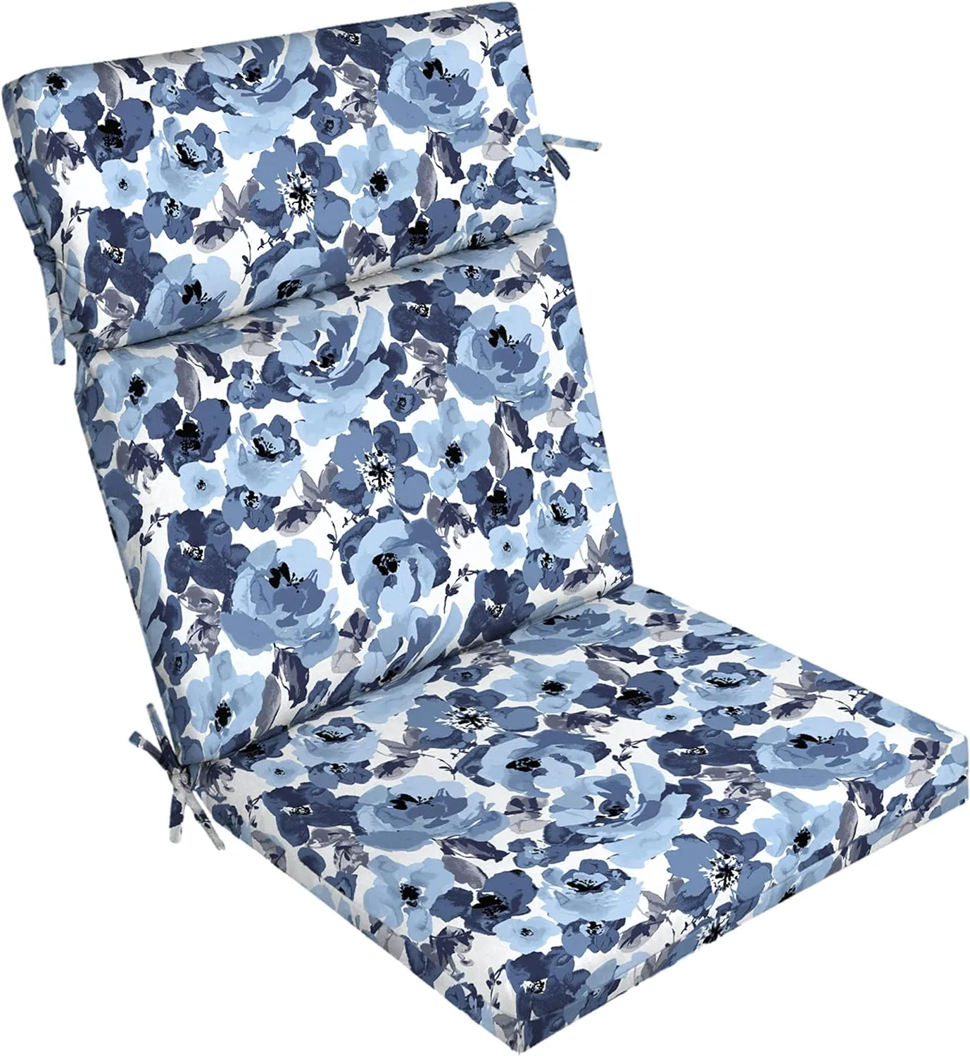 Arden Outdoor Chair Cushion, 21 x 20, Rain-Proof, Fade Resistant 20 x 21, Blue Garden Floral