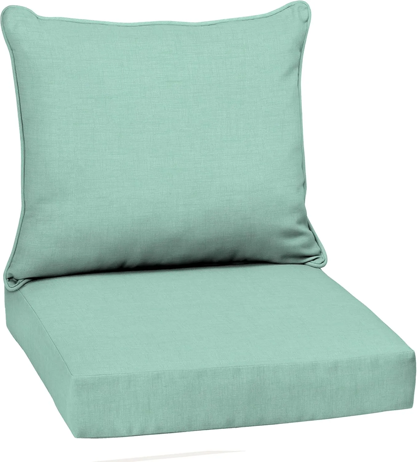 Arden Outdoor Deep Seat Cushion Set, 22 in x 24 in, Weather-Proof, Rain-Proof, Fade Resistant Patio Cushion Aqua Leala