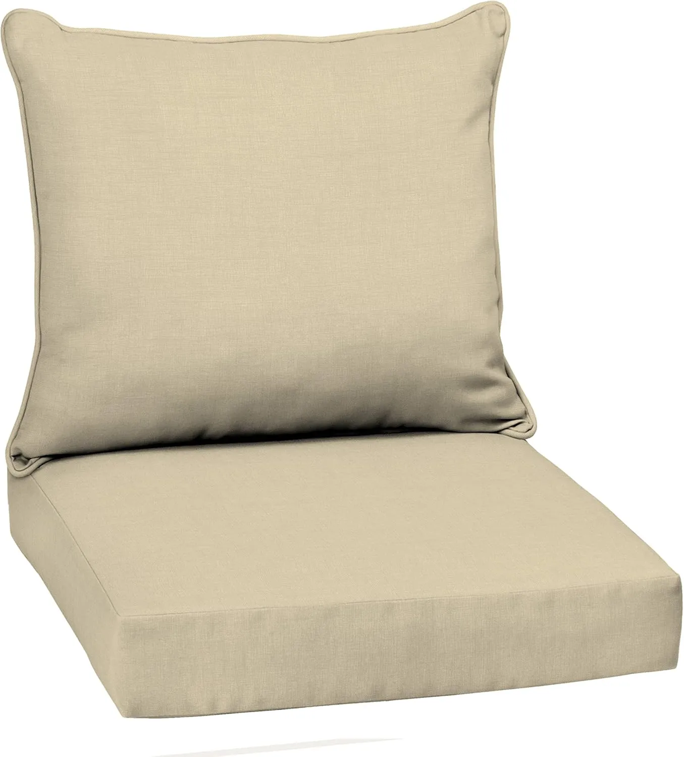 Arden Outdoor Deep Seat Cushion Set, 22 in x 24 in, Weather-Proof, Rain-Proof, Fade Resistant Patio Cushion Tan Leala