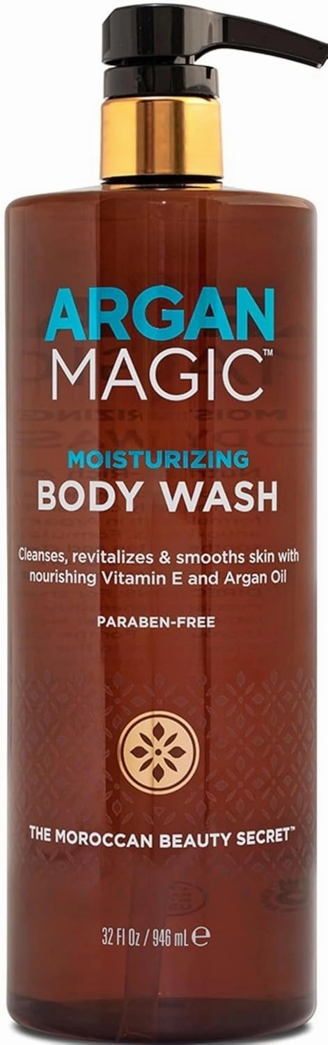 Argan Magic Cleansing Body Wash - Gently Cleanses, Revitalizes & Smooths Skin | Enriched with Argan Oil, Sweet Almond Oil & Vitamin E | Made in USA | Paraben Free | Cruelty Free (32 oz / 946 ml)