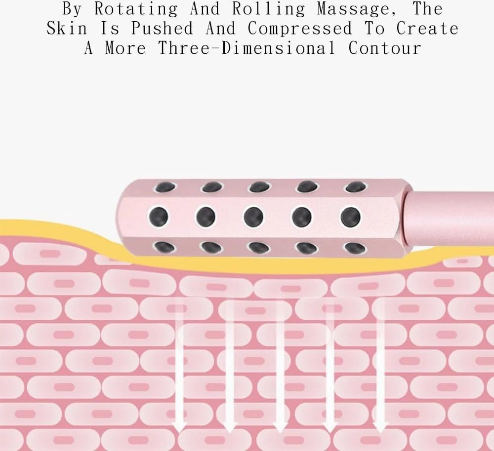 Arrily Face Roller,sculptor roller, 3D Facial Massage Roller for Women- Skin Firming Tool for Face, Neck, Arms & Legs (Rose gold)