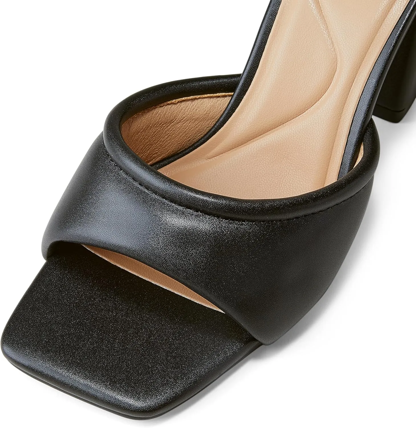 Arromic Women's Square Open Toe Heels Sandals Comfortable Block Chunky Heeled Sandals Slip on Heels Summer Evening Party Wedding Prom Dress Pumps Shoes