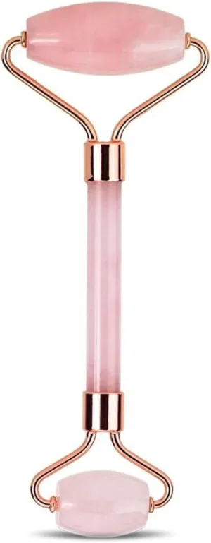 Artnaturals Rose Quartz Facial Roller - Pink Face Jade for Natural Anti Aging Ice Massager - Real Authentic Crysal Gemstone for Wrinkles and Puffiness Relief - Cold Stone Massage