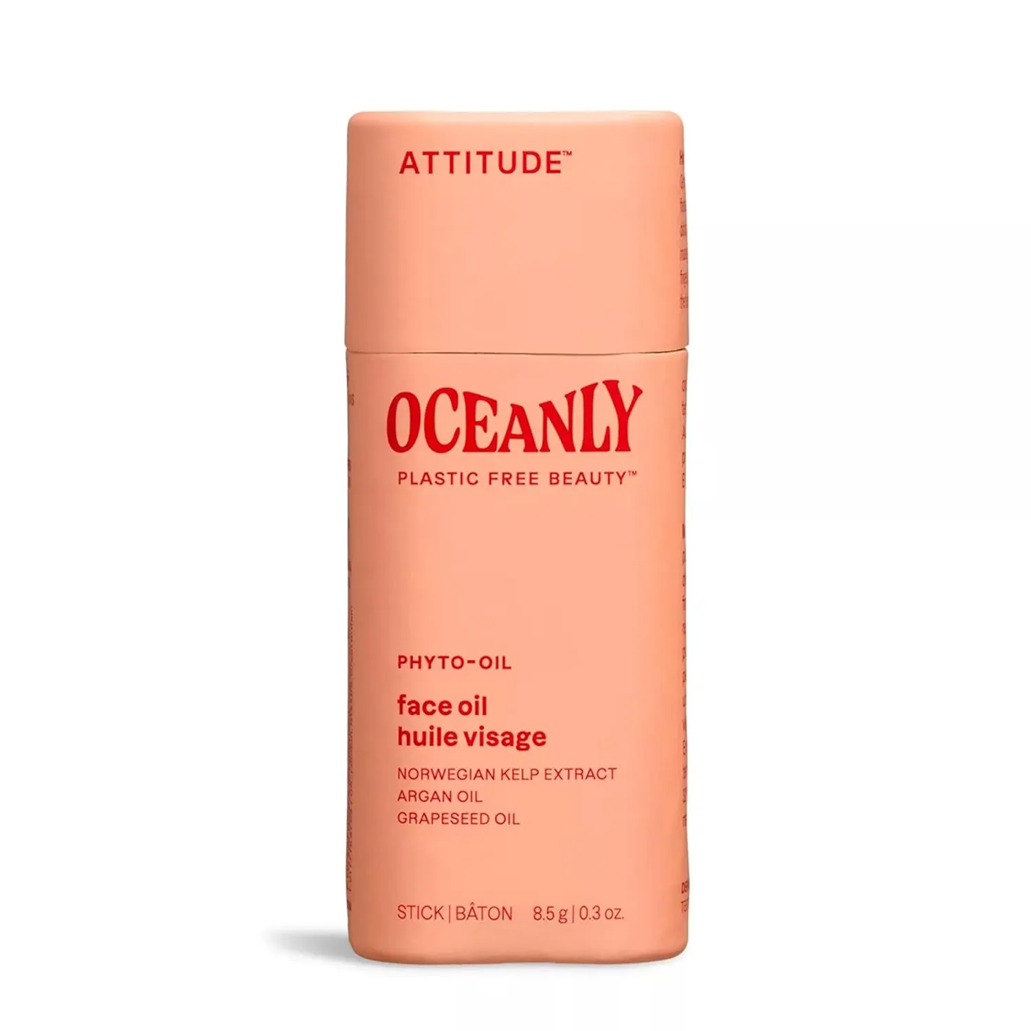ATTITUDE Oceanly Face Oil Stick, EWG Verified, Plastic-free, Plant and Mineral-Based Ingredients, Vegan and Cruelty-free Beauty Products, PHYTO OIL, Unscented, 0.3 Ounce