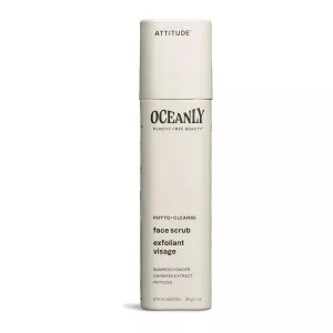 ATTITUDE Oceanly Face Scrub Stick, EWG Verified, Plastic-free, Plant and Mineral-Based Ingredients, Vegan and Cruelty-free Beauty Products, PHYTO CLEANSE, Unscented, 1 Ounce