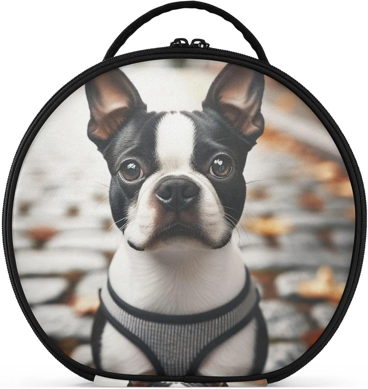 Augenstern Travel Makeup Bag Cosmetic Bag Boston-terrier-realistic Girl Portable Organizer Makeup Train Case Women Toiletry Bag