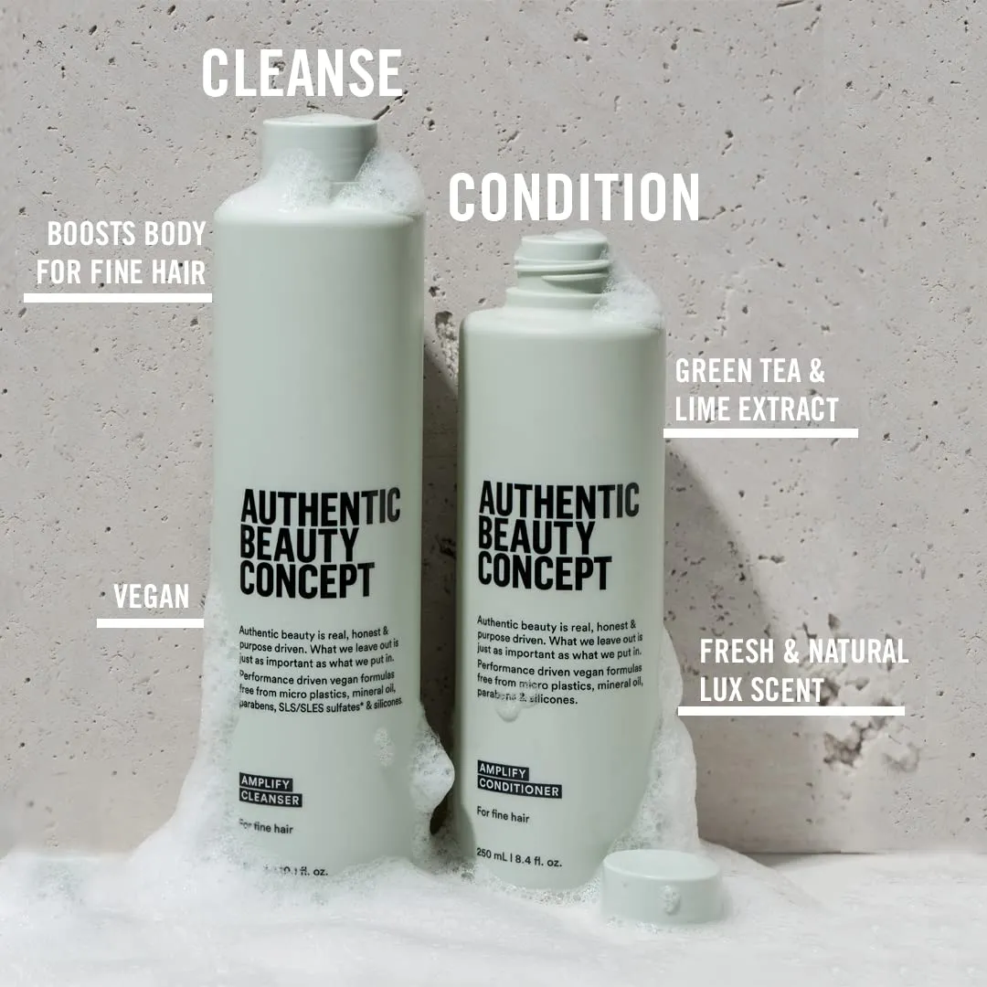 Authentic Beauty Concept Amplify Cleanser | Shampoo | Fine hair | Increases Body & Volume | Vegan & Cruelty-free | Sulfate-free