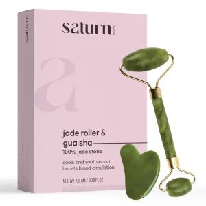 Authentic Rose Quartz Jade Roller & Gua Sha Set – Premium Facial Massage Tools for Skin Revitalization and Toning