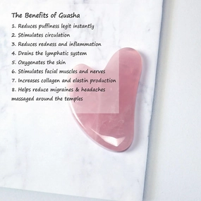 Authentic Gua Sha Jade Stones Asian Owned, GuaSha Facial Tool, Face Body Massage SPA Acupuncture Therapy Trigger Point Treatment (Rose Quartz)