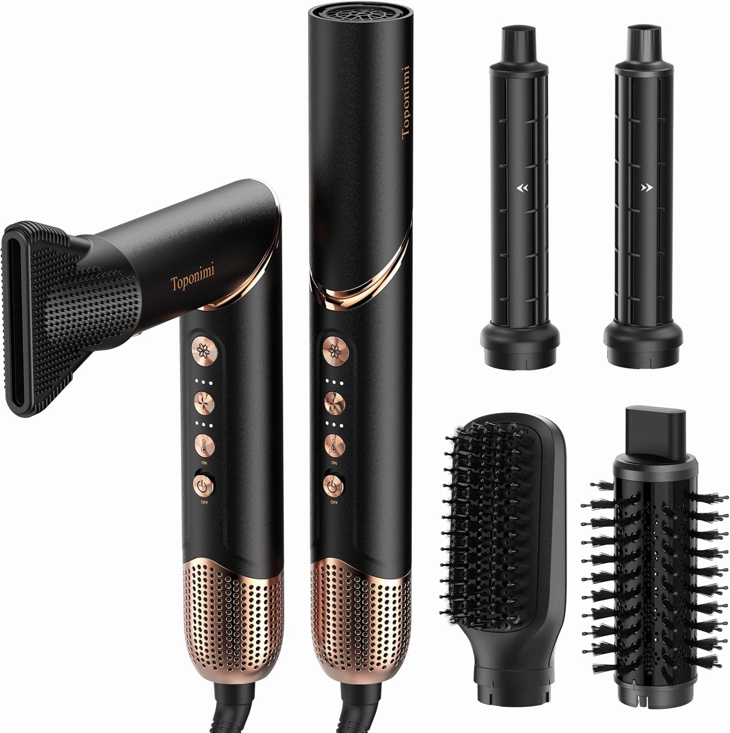Auto Wrap Air Hair Styler & Dryer, 5 in 1 Multi Styling Hot Air Dryer Brush Curler for Hair, High Speed 110000 RPM Negative Lonic Frizz-Free, Fast Drying Curling Volumizing Straightening Magic Styler