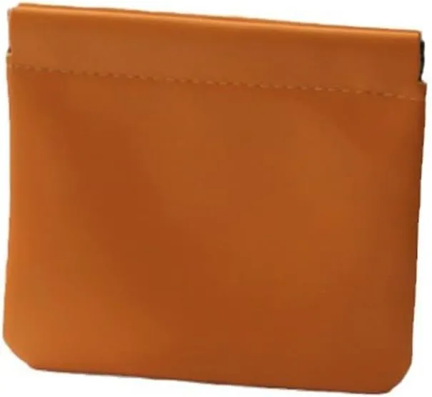 Automatic Closing Makeup Bag, Glasses Storage Bag, Change Bag, Card Bag, Lipstick Storage Small Bag(Orange)