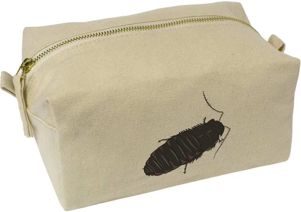 Azeeda 'Curious Hissing Cockroach' Canvas Wash Bag/Makeup Case (CS00038618)