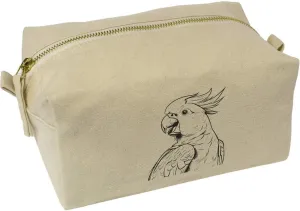 Azeeda 'Open Beak Cockatoo' Canvas Wash Bag/Makeup Case (CS00038150)