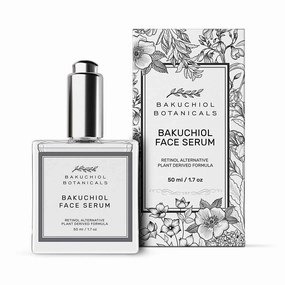 Bakuchiol Facial Serum Oil 1.7 oz - Retinol Alternative - Clinical Strength Bakuchiol - All Natural Plant Derived Clean Beauty Ingredients - Bakuchiol, Squalane, Vitamin C, Rose Hip Oil, Vitamin E -