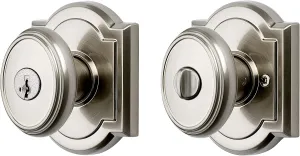 Baldwin Carnaby, Entry Door Knob Handle with Keyed Lock Featuring SmartKey Re-key Technology and Microban Protection, in Satin Nickel