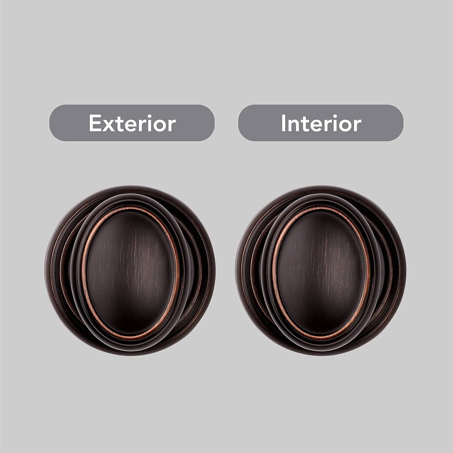 Baldwin Carnaby, Interior Passage Door Knob for Hallway/Closet/Rooms, Non-Locking Door Handle With Microban Protection, in Venetian Bronze